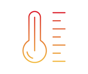 Illustrated icon representing heat